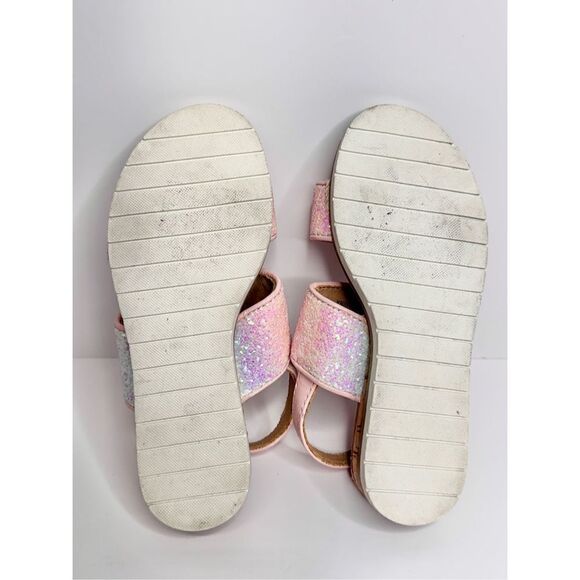DV Dolce Vita Girls‎ Size 11 Pink Glittery Derby Wedge Sandal - Picture 8 of 8
